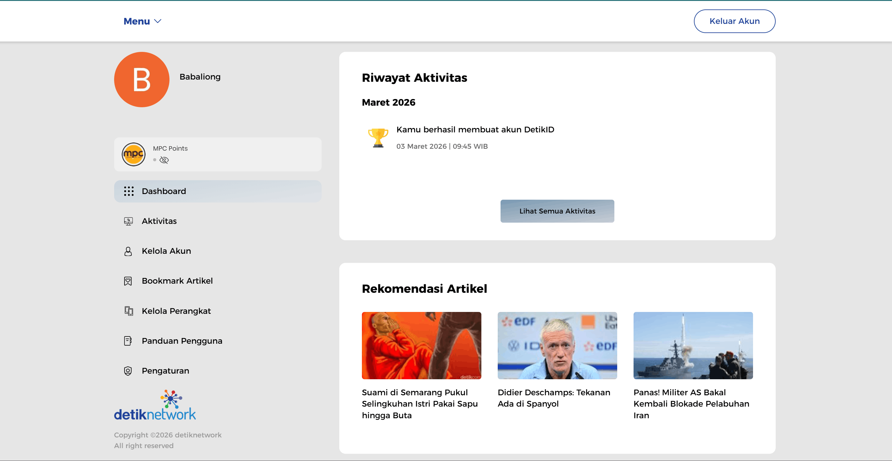 detikcom SSO Dashboard